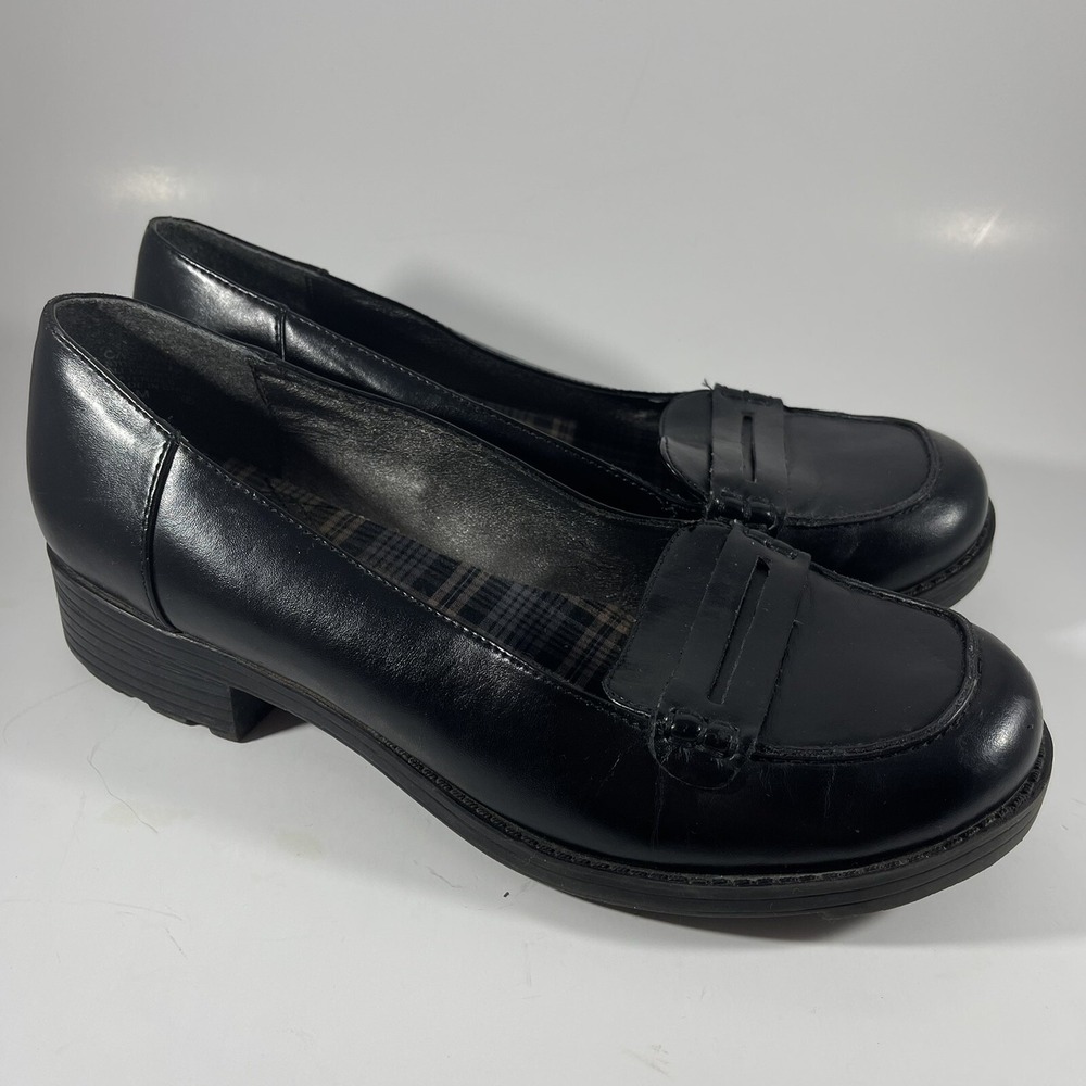 Hot Cakes Chunky Lug Heel Sole Platform Penny Loafers Sz 10 Black Vtg Y2K